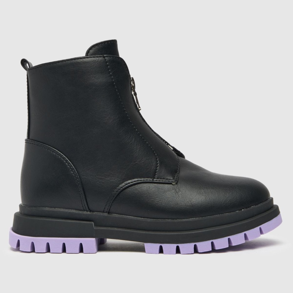 Dr Martens Schweiz Zürich Black-purple Schuh Cute Front Zip Girls Junior Boots