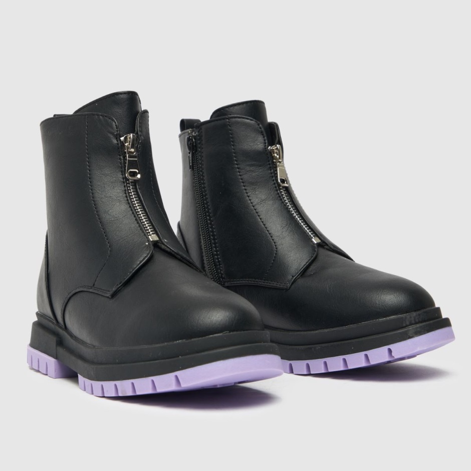 Dr Martens Schweiz Zürich Schuh Cute Front Zip Girls Youth Boots Black-purple
