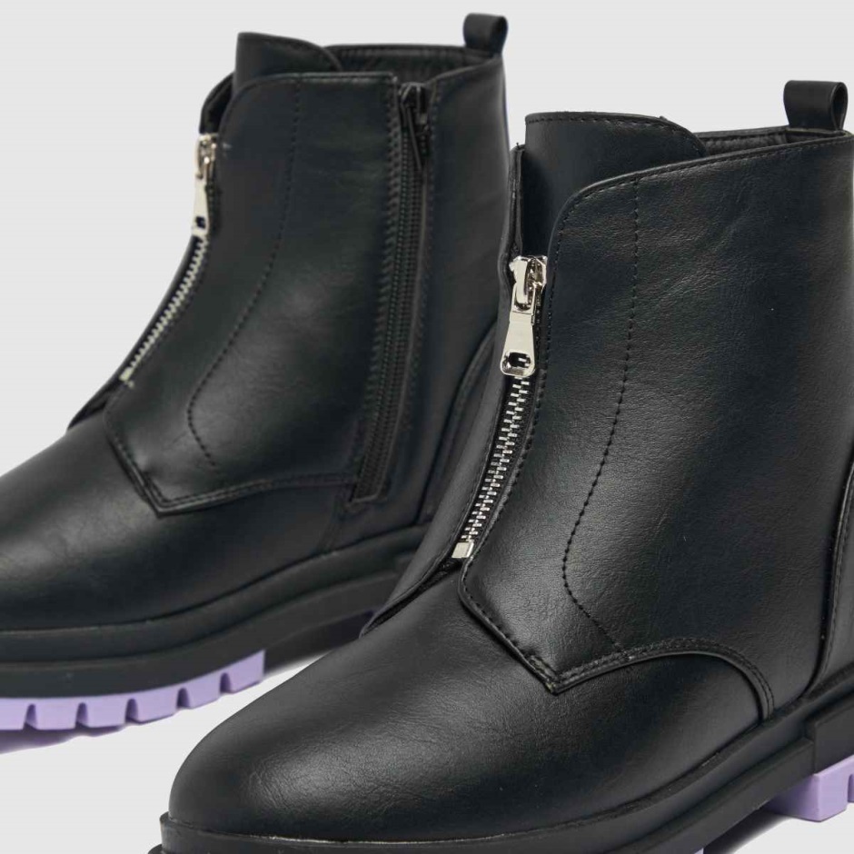 Dr Martens Schweiz Zürich Schuh Cute Front Zip Girls Youth Boots Black-purple