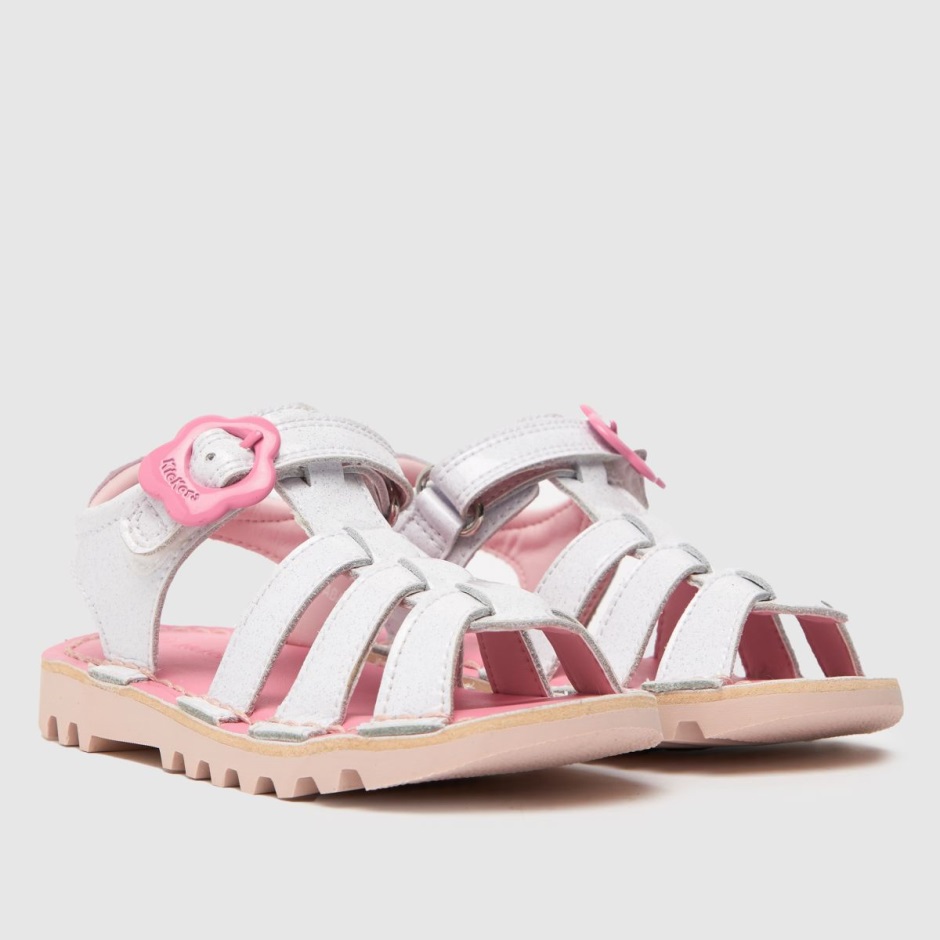 Dr Martens Schweiz Zürich White-pink Kickers Fleur Girls Toddler Sandals