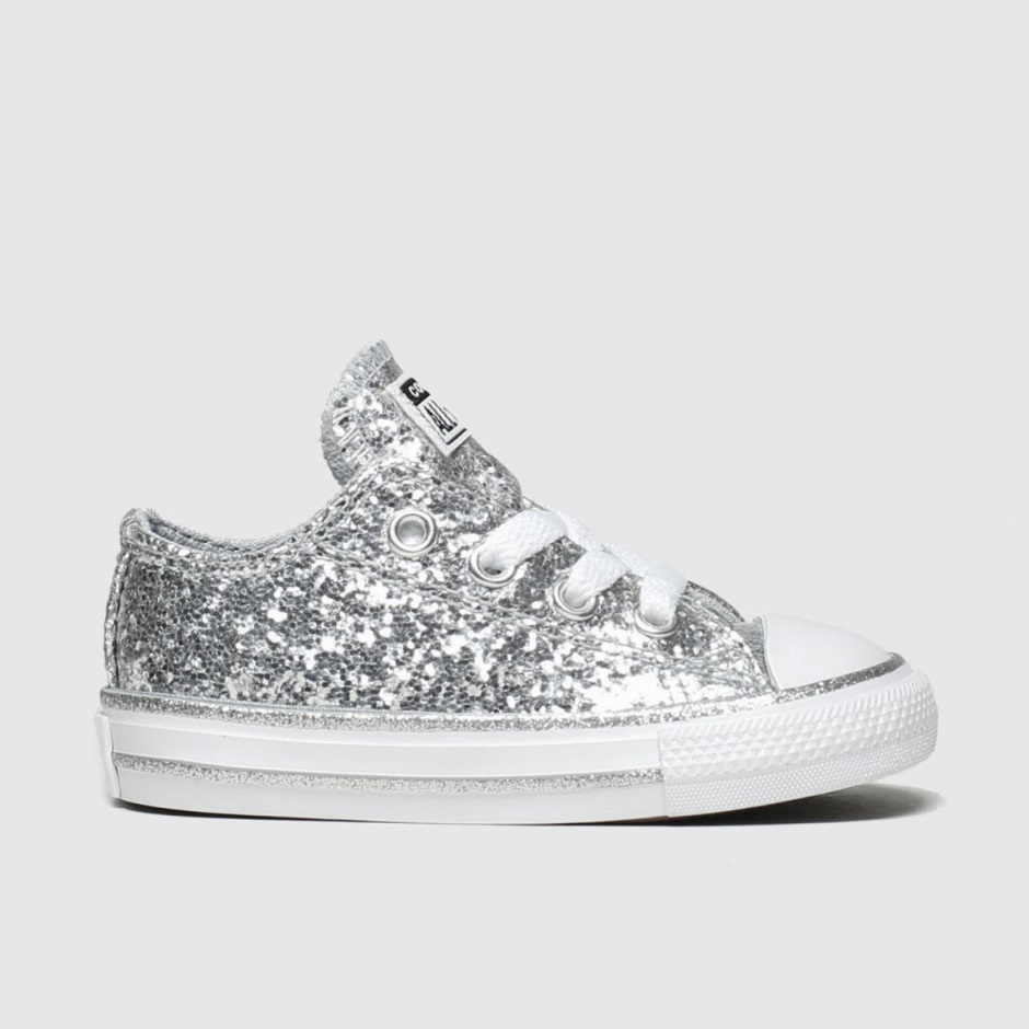 Silber Dr Martens Schweiz Converse All Star Lo Glitter Mädchen Kleinkind Turnschuhe