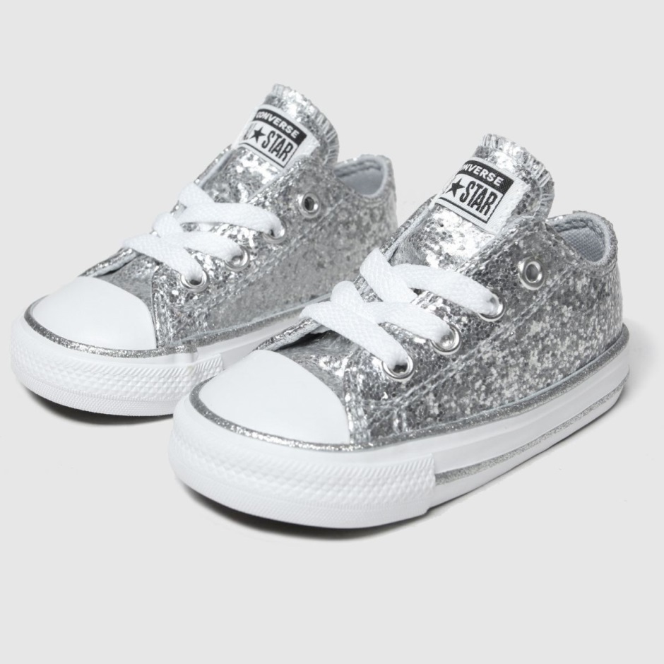 Silber Dr Martens Schweiz Converse All Star Lo Glitter Mädchen Kleinkind Turnschuhe