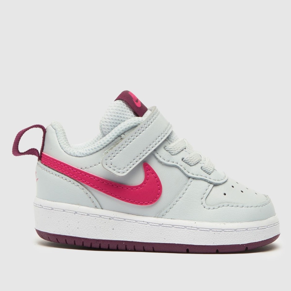 Hellgrau Dr Martens Schweiz Nike Court Borough Low 2 Mädchen Kleinkind Turnschuhe