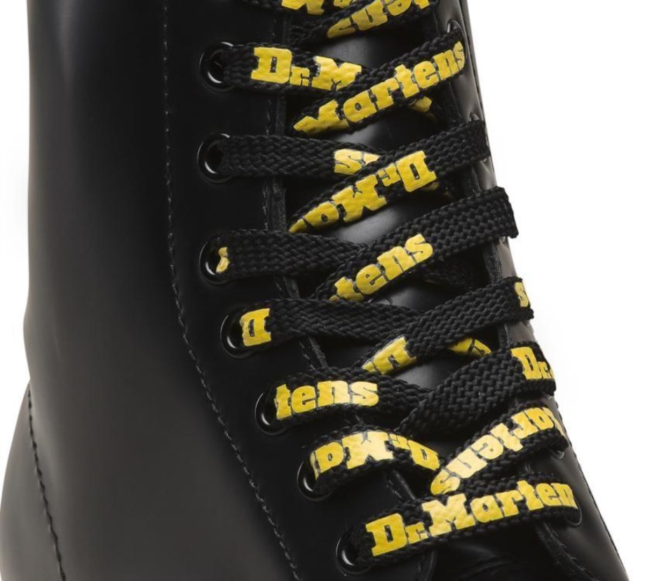 140 Cm Schwarz Gelb Logo Dr Martens Schweiz 140 Cm Logo Flache Schnürsenkel